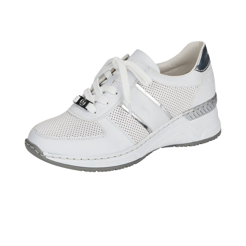 Pantofi dama casual tip Sneakers, N4315-80 11146, Alb-argintiu, 37