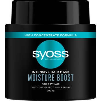 Masca de par Syoss Intensive Moisture pentru par uscat si lipsit de vitalitate, 500ml Masca de par Syoss Intensive Moisture pentru par uscat si lipsit de vitalitate, 500ml
