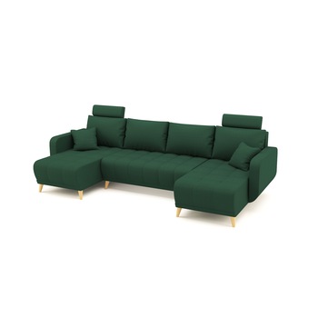 Coltar U Shape extensibil, LIDYA Verde de 4 locuri, 300 x 140 x 90 cm Coltar U Shape extensibil, LIDYA Verde de 4 locuri, 300 x 140 x 90 cm