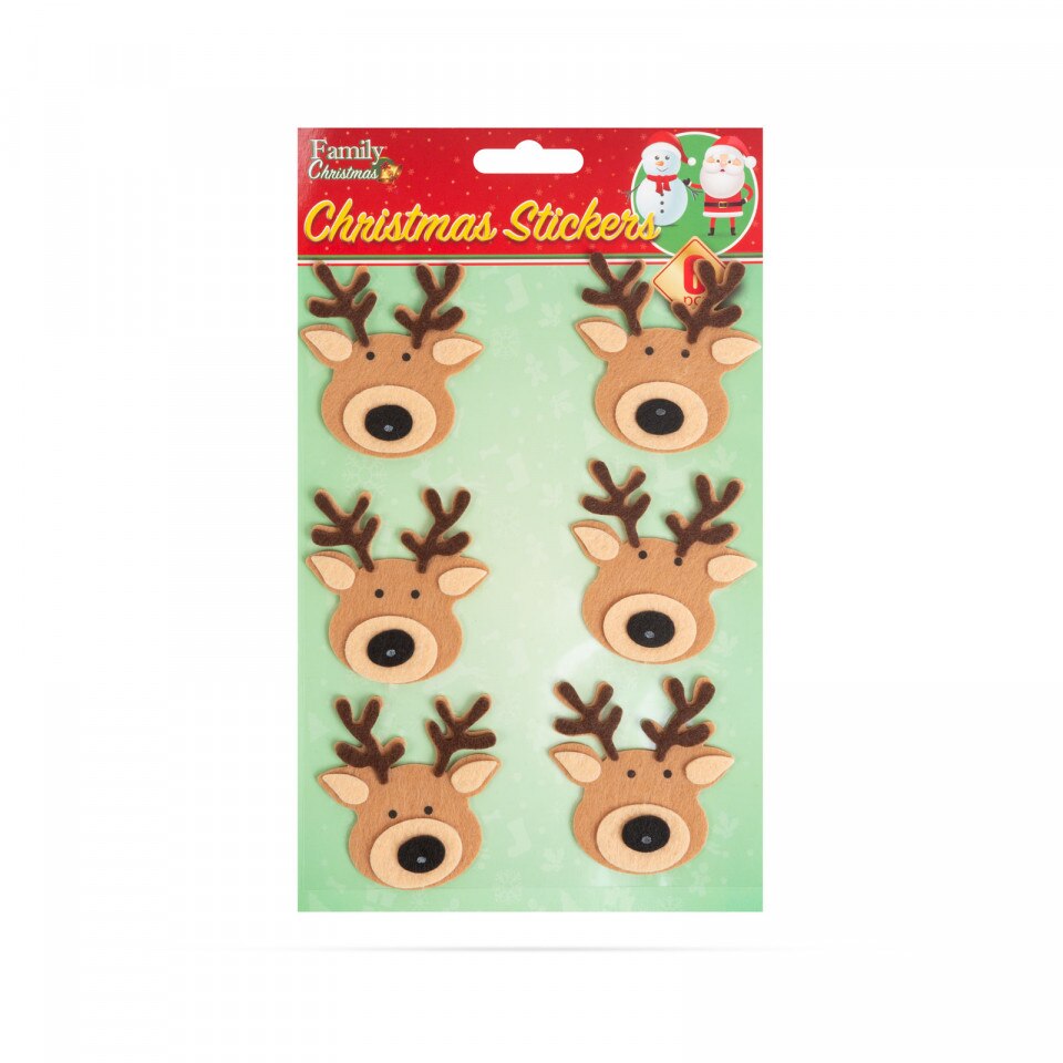 Set de autocolante de pasla 3D - ren - 15 x 20 cm - 6 buc / pachet