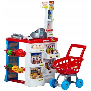 Set de joaca, stand supermarket, Ecotoys, 24 accesorii, +3 ani Set de joaca, stand supermarket, Ecotoys, 24 accesorii, +3 ani