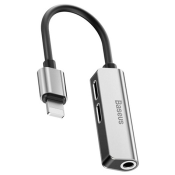 Adaptor audio, Baseus, CALL52-S1, 3 in 1, Lightning la Jack 3,5 mm si 2 x Lightning , Argintiu, Aluminiu, Pentru dispozitive Apple Adaptor audio, Baseus, CALL52-S1, 3 in 1, Lightning la Jack 3,5 mm si 2 x Lightning , Argintiu, Aluminiu, Pentru dispozitive Apple