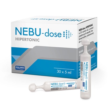 Solutie salina hipertonica Solinea NEBU-dose concentratie 3%, 30 monodoze x 5 ml Solutie salina hipertonica Solinea NEBU-dose concentratie 3%, 30 monodoze x 5 ml