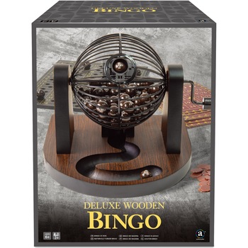 Joc Bingo Deluxe, din lemn, 90 bile Joc Bingo Deluxe, din lemn, 90 bile