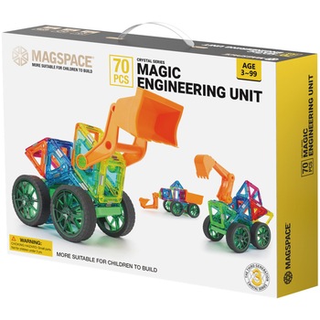 Set de constructie magnetic Magspace - Engineering unit, 70 piese Set de constructie magnetic Magspace - Engineering unit, 70 piese