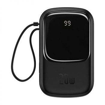 Power Bank BASEUS PPQD-H01 20W 20000MAH Black cu cablu Lightning Power Bank BASEUS PPQD-H01 20W 20000MAH Black cu cablu Lightning