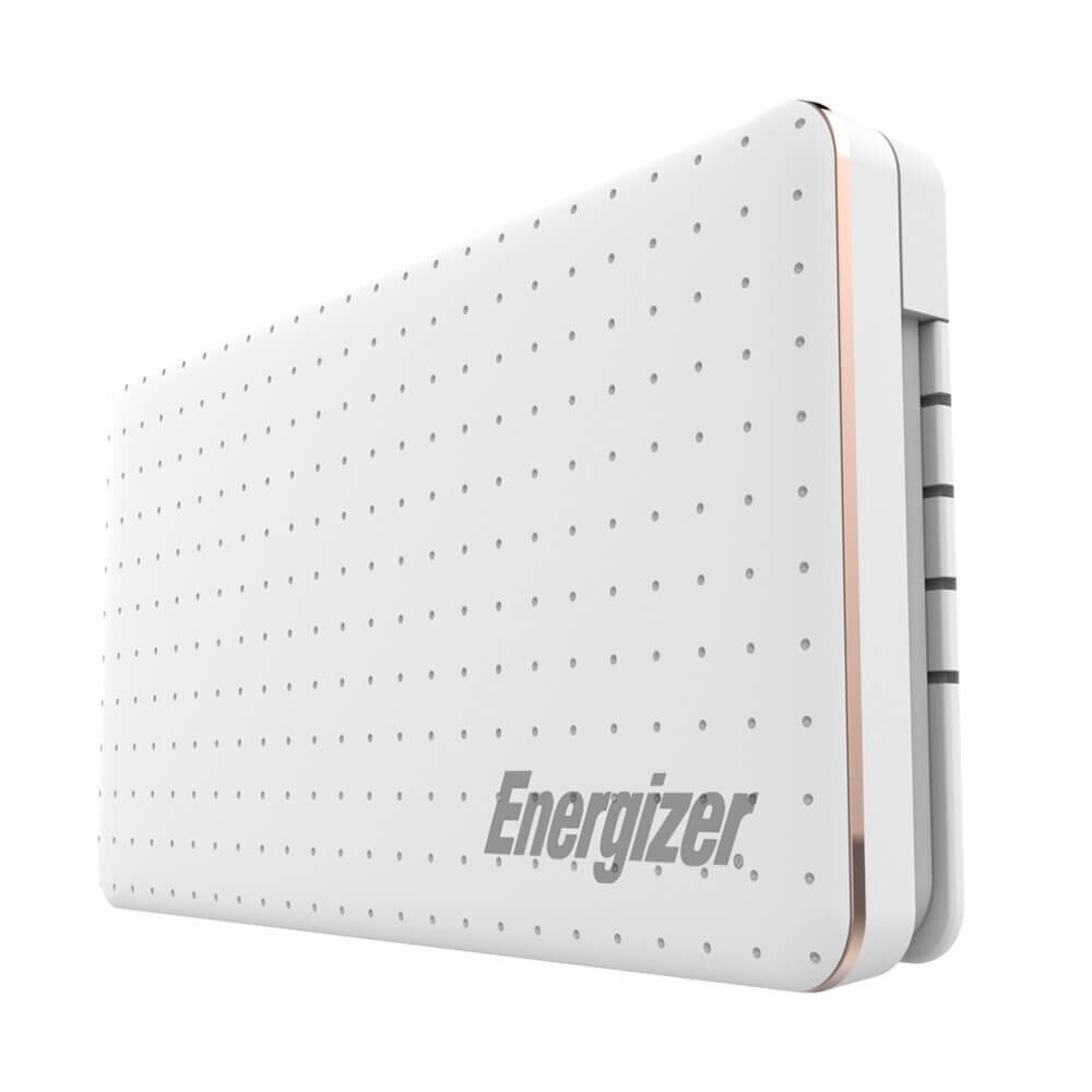 Acumulator extern Energizer Power Packs Ultimate Premium, Qualcomm 3.0, cablu USB-C, 10000mAh, alb