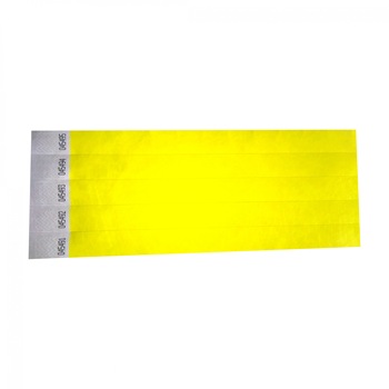 Set 300 buc. bratari de identificare (de intrare / acces evenimente) din hartie tyvek 3/4'' culoare neon yellow Set 300 buc. bratari de identificare (de intrare / acces evenimente) din hartie tyvek 3/4'' culoare neon yellow