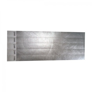 Set 300 buc. bratari de identificare (de intrare / acces evenimente) din hartie tyvek 3/4'' culoare silver Set 300 buc. bratari de identificare (de intrare / acces evenimente) din hartie tyvek 3/4'' culoare silver