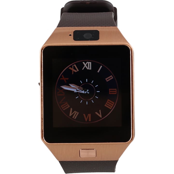 Часовник Smartwatch Star Rush със силиконова кафява каишка, Златист