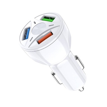 Incarcator auto triplu Optim IAO Quick Charge Qualcomm 3.0, 3 x USB, 20W, Alb Incarcator auto triplu Optim IAO Quick Charge Qualcomm 3.0, 3 x USB, 20W, Alb