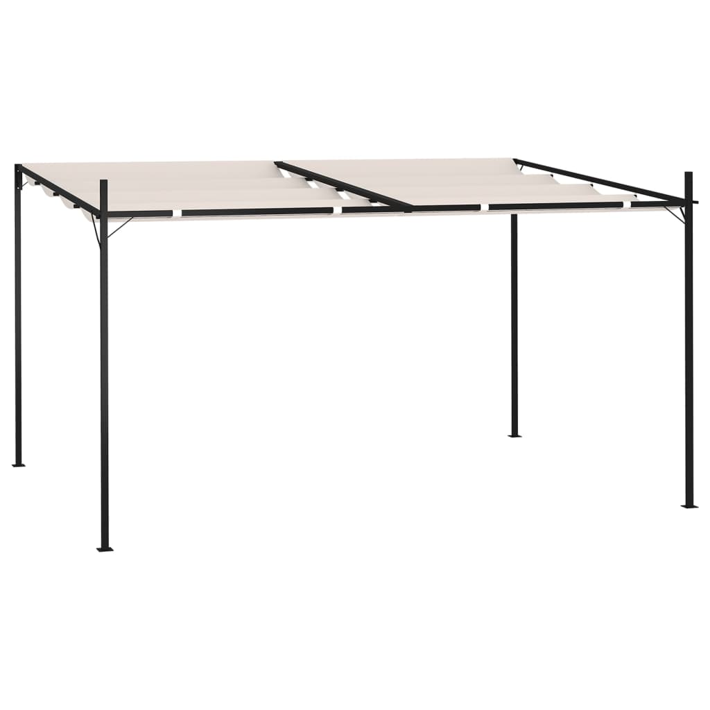 Pavilion cu acoperis retractabil vidaXL, Tesatura, 400 x 300 x 233 cm, Crem