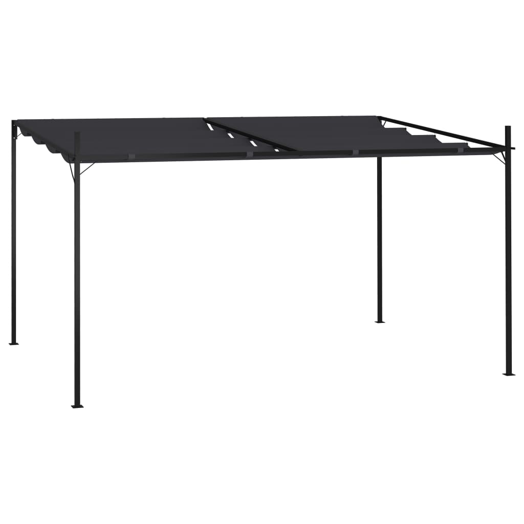 Pavilion cu acoperis retractabil, antracit, 400x300x233 cm