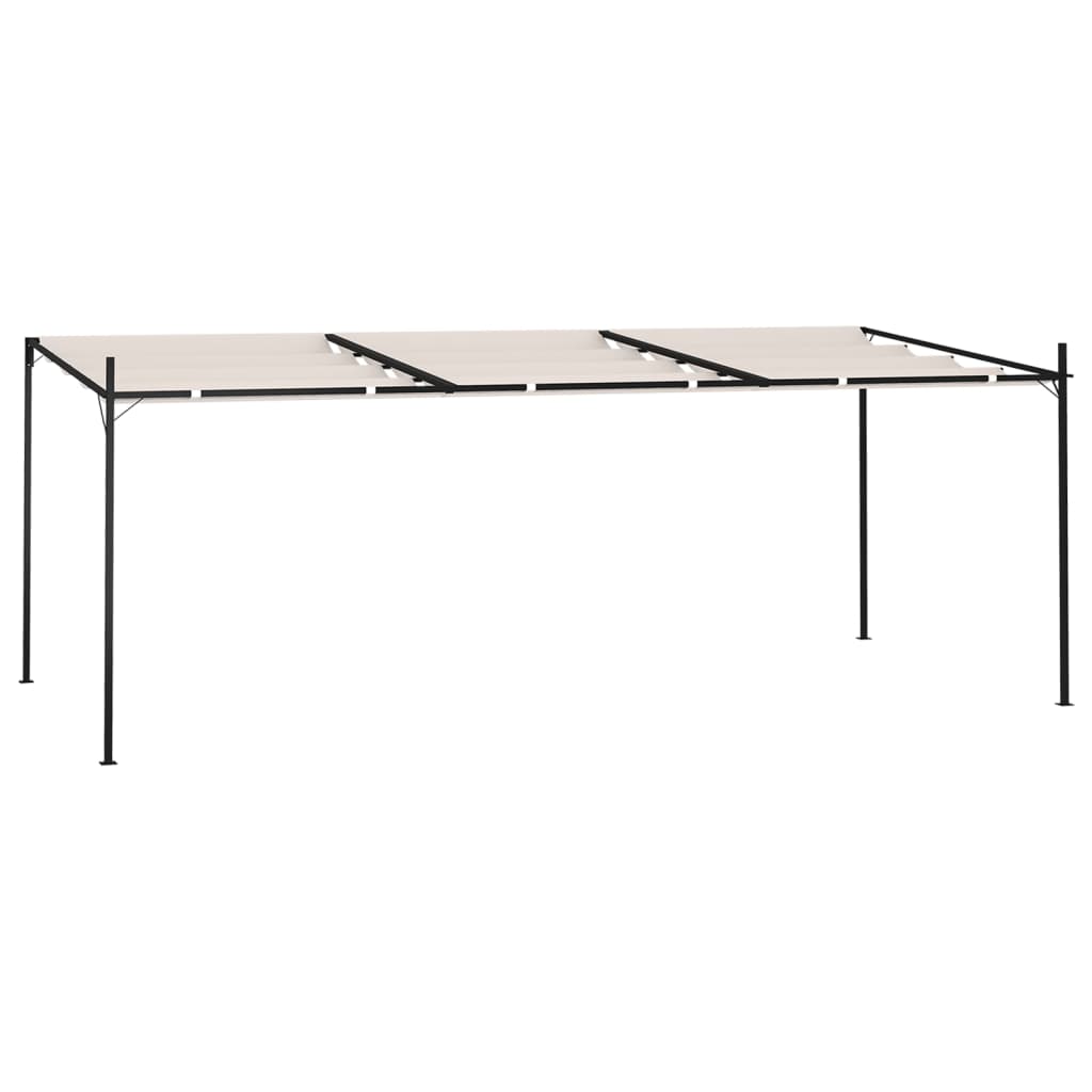 Pavilion cu acoperis retractabil vidaXL, Tesatura, 600 x 300 x 233 cm, Crem