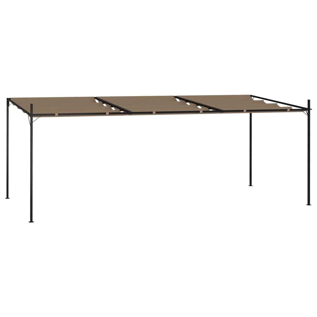 Pavilion cu acoperis retractabil vidaXL, Tesatura, 600 x 300 x 233 cm, Taupe