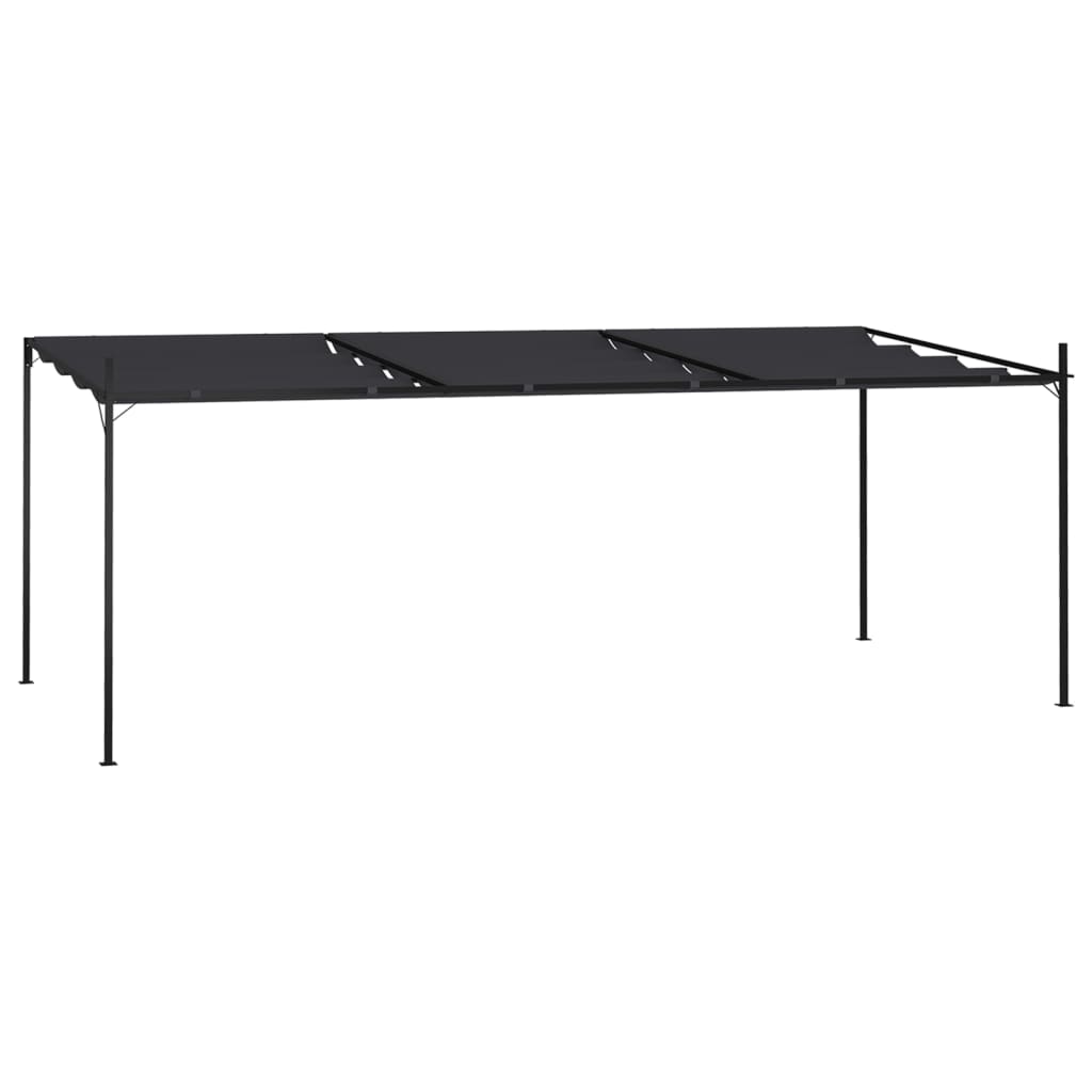 Pavilion cu acoperis retractabil, antracit, 600x300x233 cm