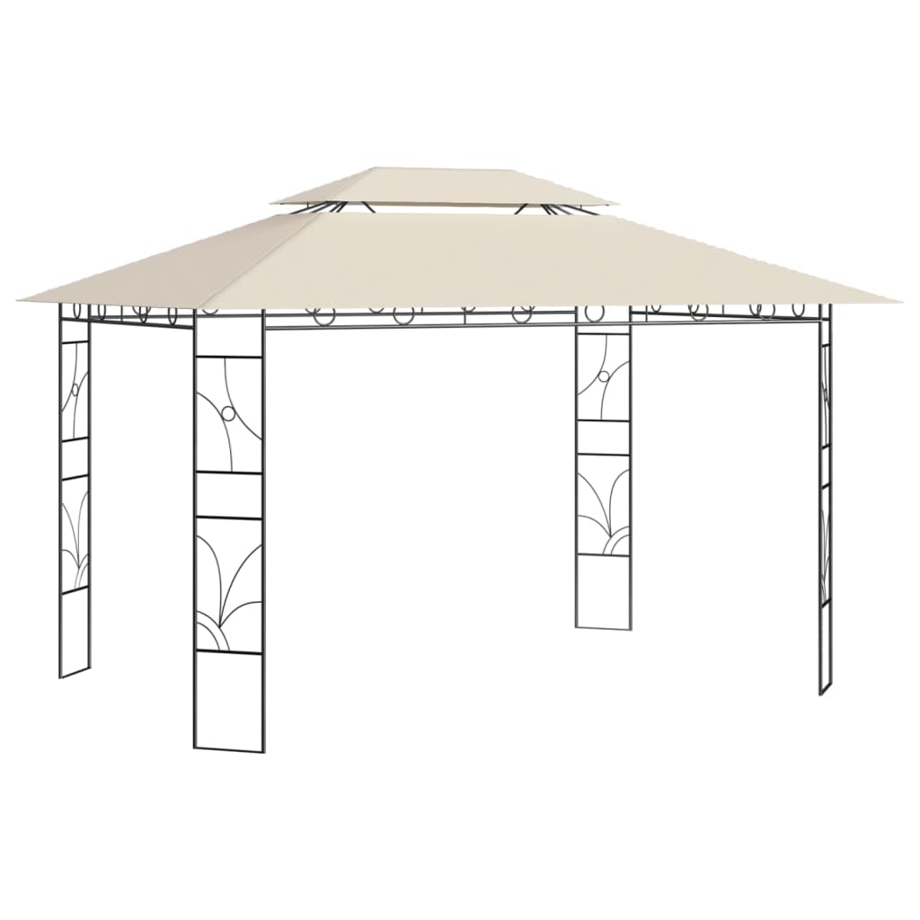 Pavilion cu cadru de otel vidaXL, Tesatura, 400 x 300 x 270 cm, Crem
