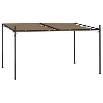Pavilion cu acoperis retractabil vidaXL, Tesatura, 400 x 300 x 233 cm, Taupe Pavilion cu acoperis retractabil vidaXL, Tesatura, 400 x 300 x 233 cm, Taupe