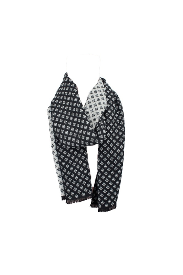 Fular Soft Cashmera, Antonio, 620176499 Negru/Alb, 180 x 30 cm