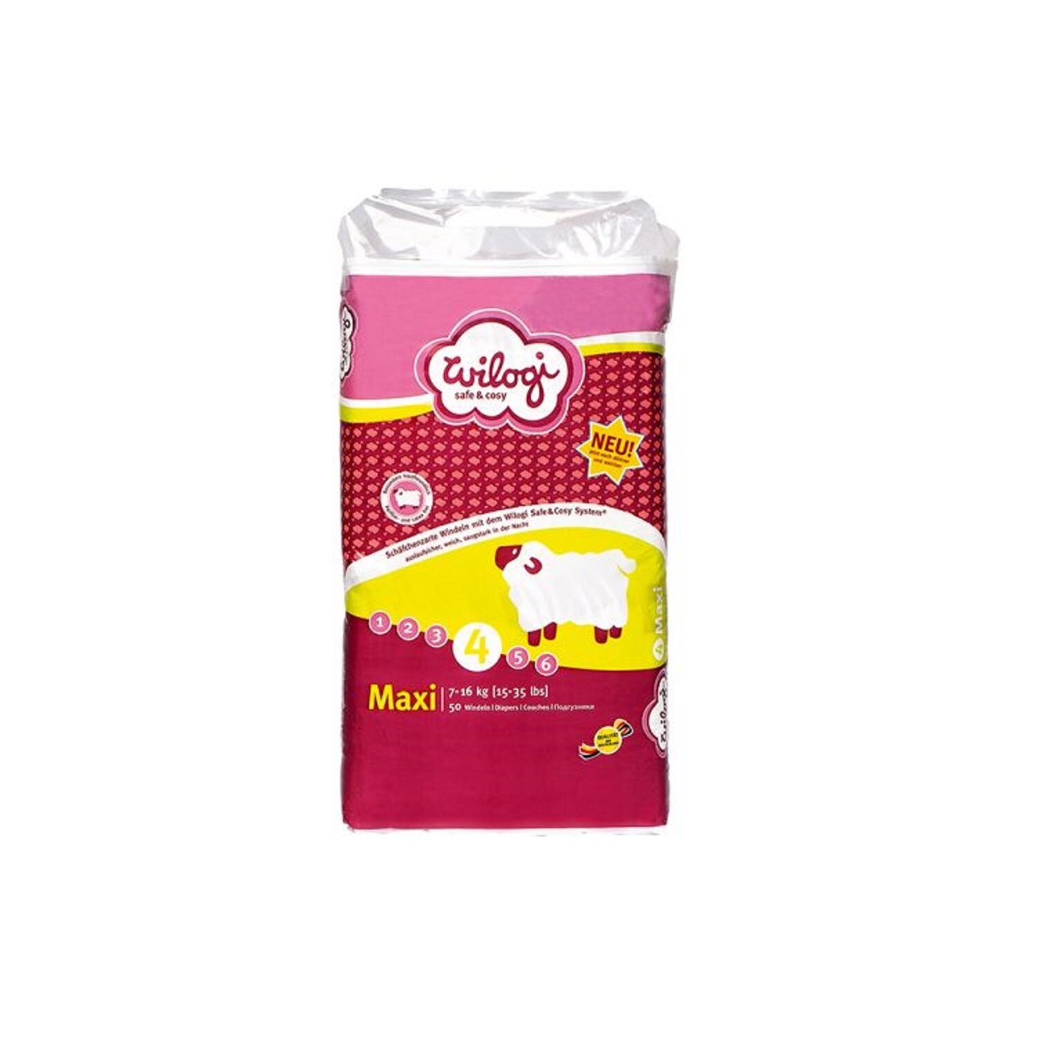 Scutece pentru copii, WILOGI, marimea 4, 50 bucati