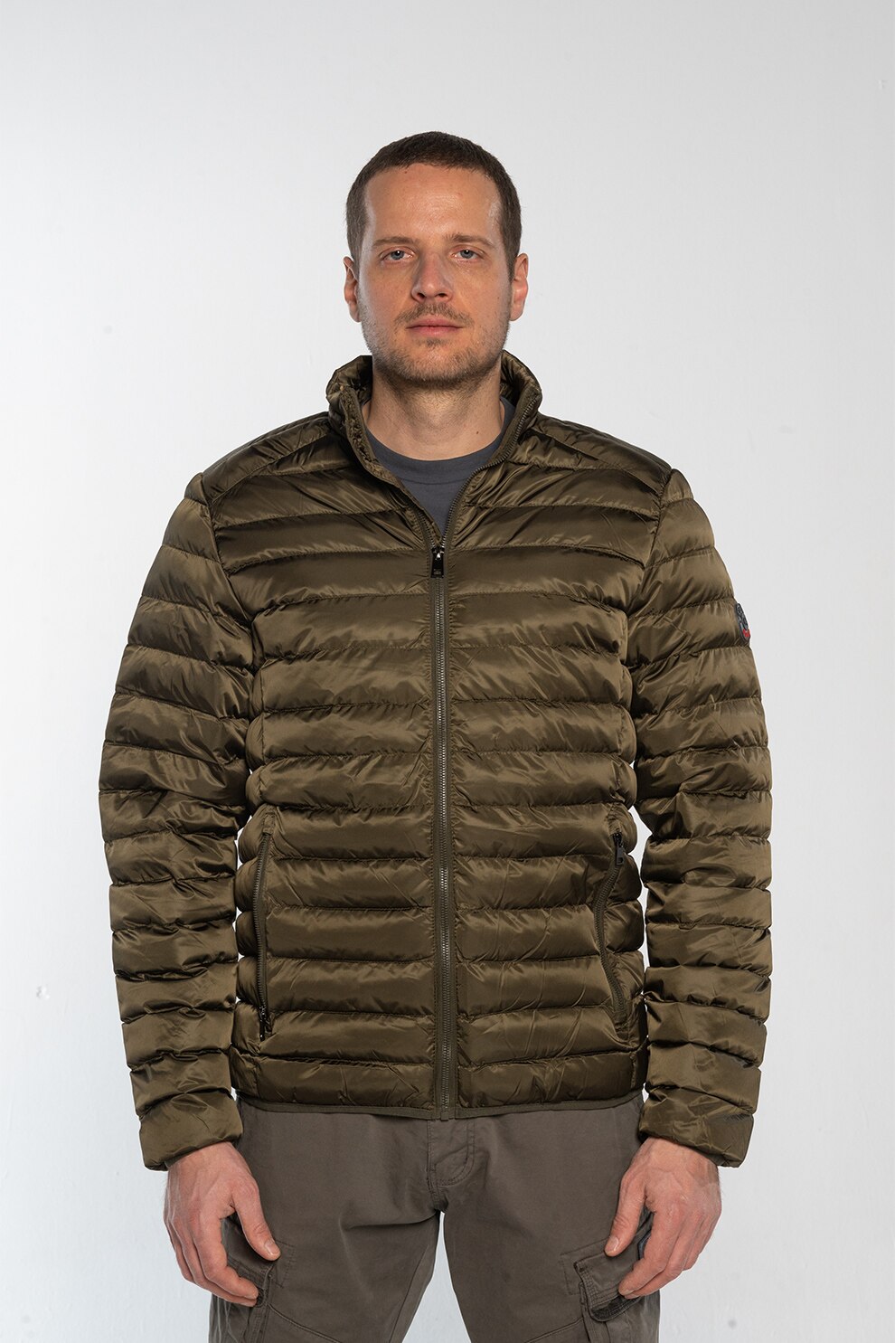 Kyoto, Geaca matlasata cu guler mediu, Kaki