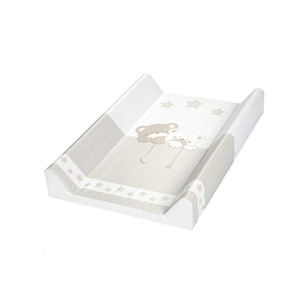 Saltea de infasat DacEnergy©, suprafata tip PVC lavabila, cu intaritura, 70 x47,5 cm, model ursulet, crem