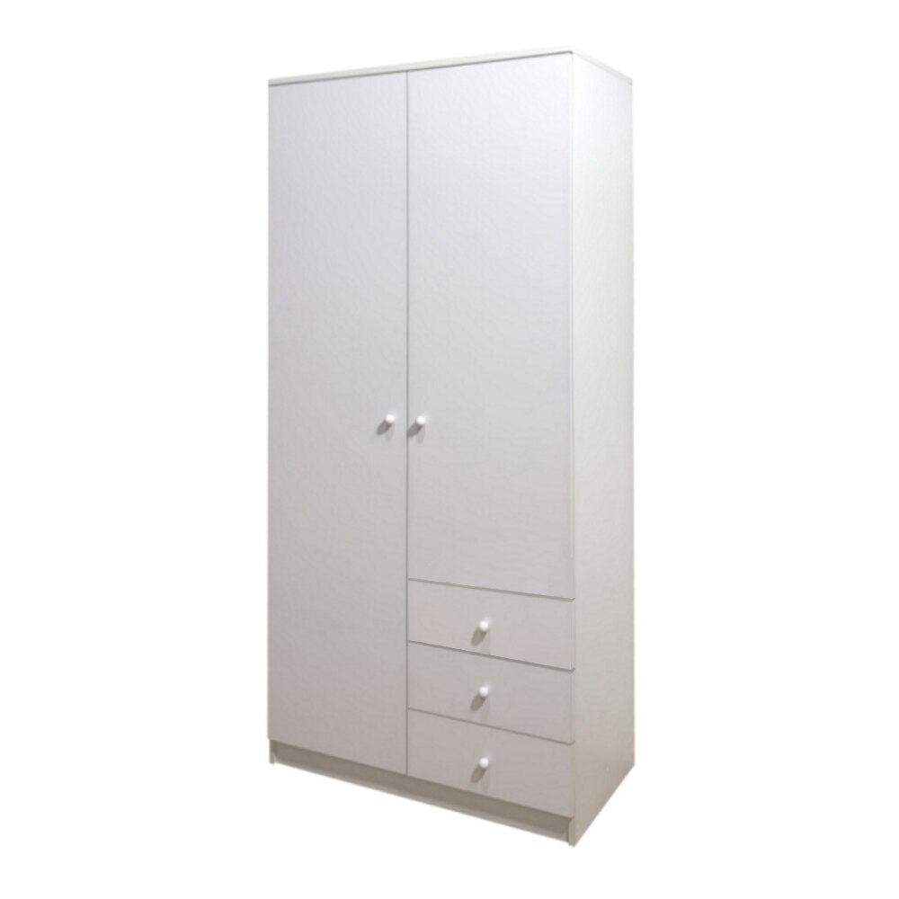 Dulap Alegria 3SA, Alb, H200xL100xA50 cm, PAL 18 mm