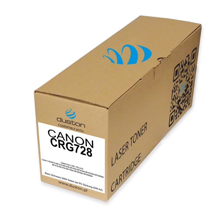 Cartus toner CRG728, Duston, 3500B002AA, Negru, compatibil cu Canon MF 4410 MF4430 MF4450 MF4550d MF4570dn MF4580dn