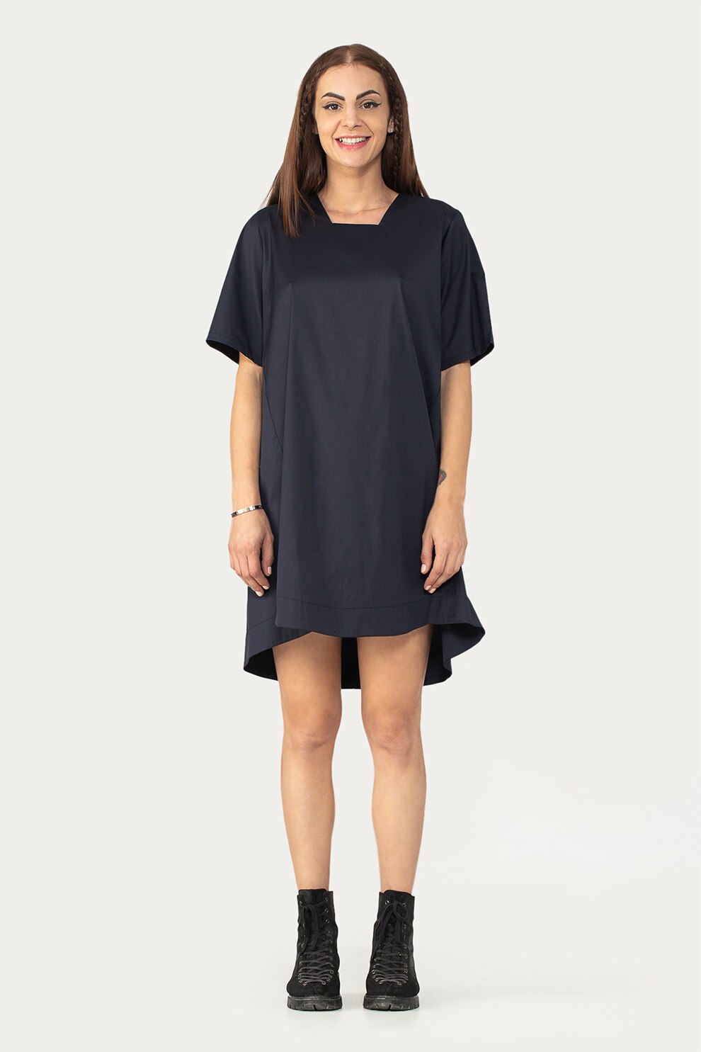 Antonia M, Rochie lejera cu terminatie asimetrica, Bleumarin inchis