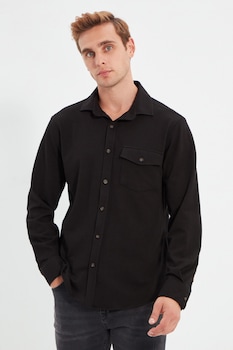 Trendyol, Camasa slim fit cu buzunare pe piept, Negru Trendyol, Camasa slim fit cu buzunare pe piept, Negru