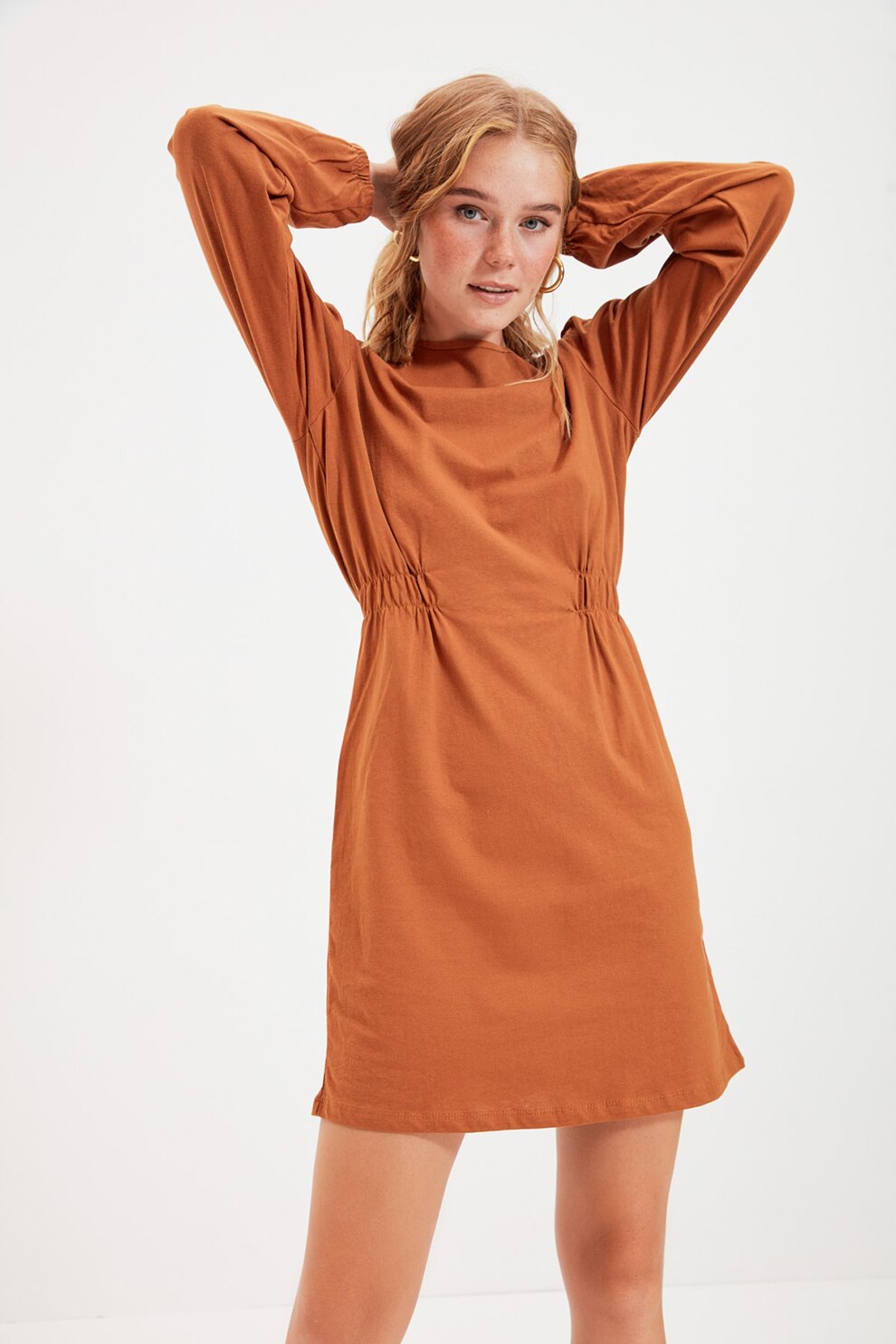 Trendyol, Rochie cu insertii elastice, Scortisoara