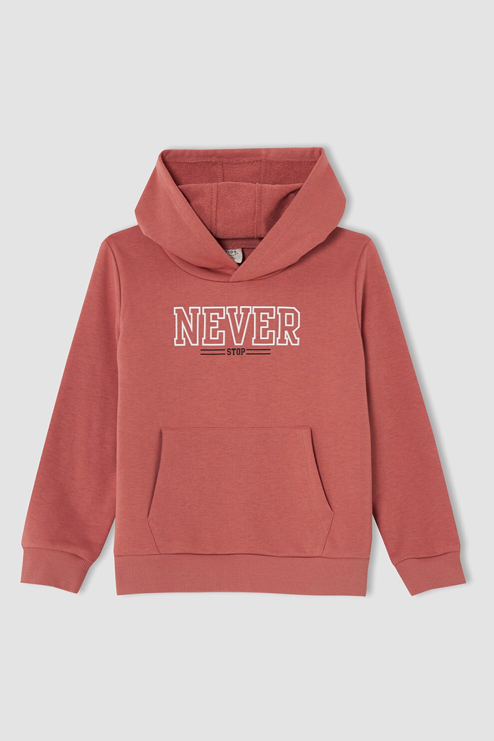 DeFacto, Hanorac din amestec de bumbac cu imprimeu text, Rosu stins