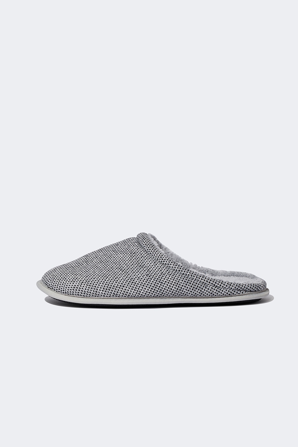 DeFacto, Papuci de casa din material textil, Gri inchis melange