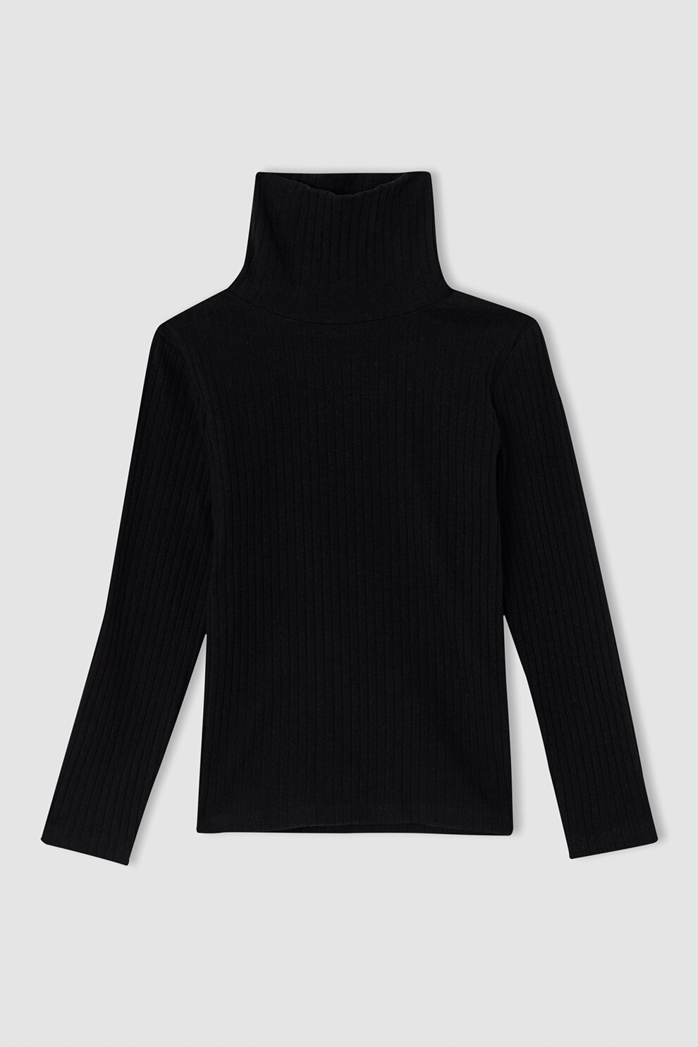 DeFacto, Pulover cu striatii si guler inalt, Negru