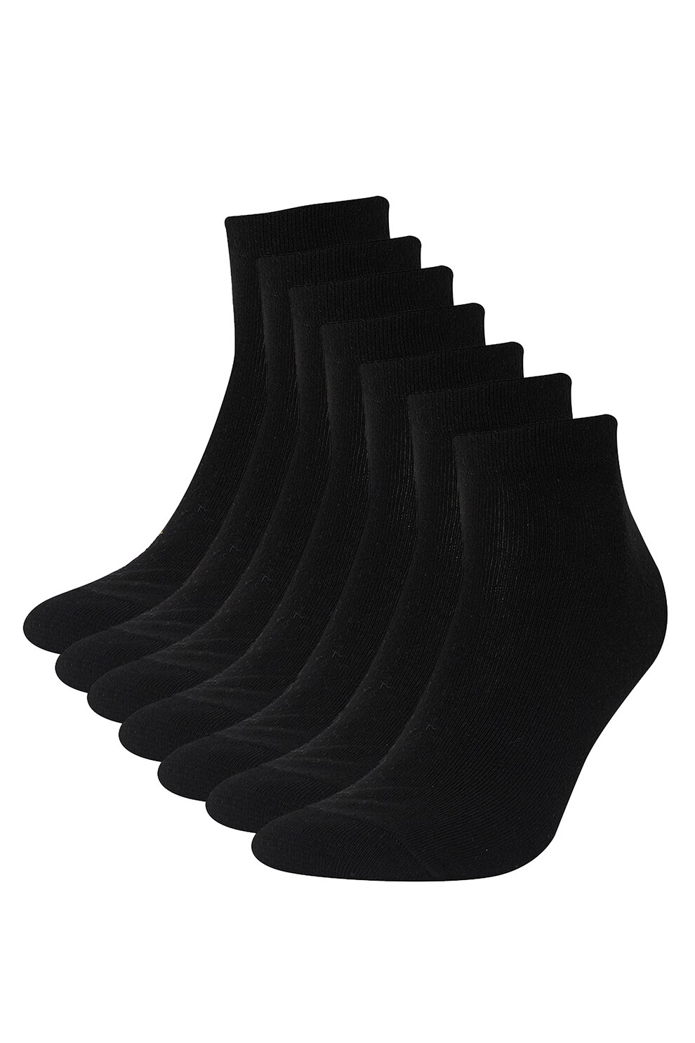 DeFacto, Set de sosete scurte - 7 perechi, Negru, One Size