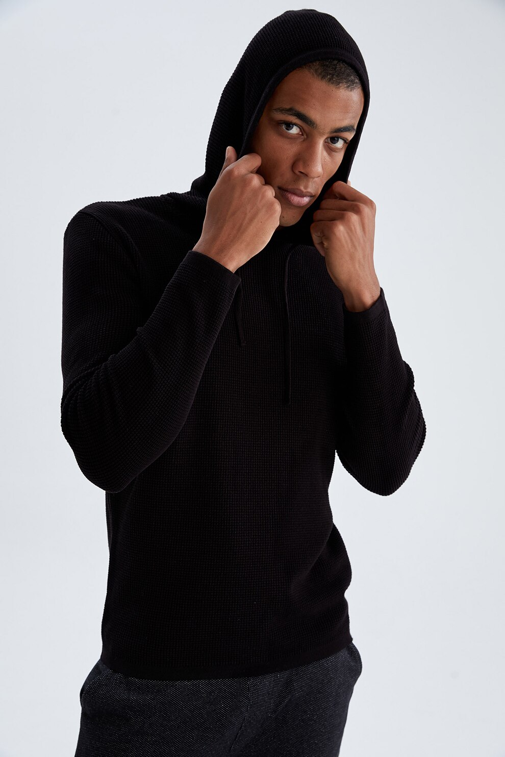 DeFacto, Hanorac cu maneci lungi si snur de ajustare, Negru