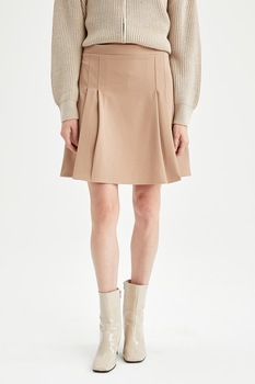 DeFacto, Fusta mini cu pliseuri laterale, Bej DeFacto, Fusta mini cu pliseuri laterale, Bej
