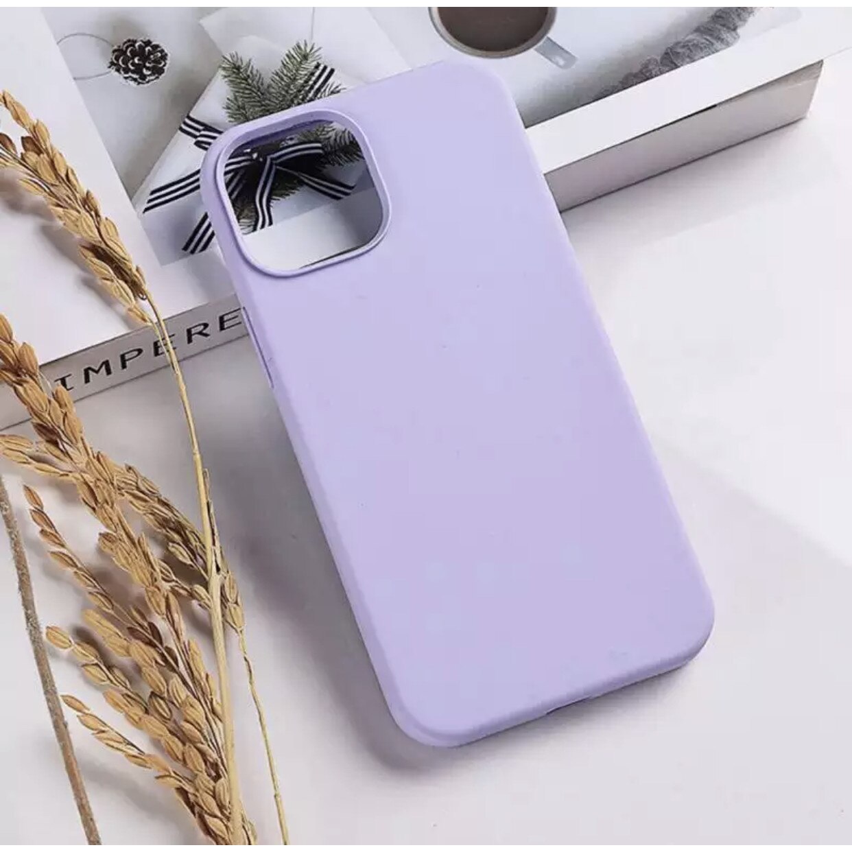 Husa din silicon ultra-slim MATA cu microfibra pe interior, compatibila cu iPhone 14 / Mov