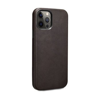 Husa pentru iPhone 12 Pro, iPhone 12, cu Magsafe, din piele naturala, protectie full body, back cover, iCarer Wild horse, Dark coffee Husa pentru iPhone 12 Pro, iPhone 12, cu Magsafe, din piele naturala, protectie full body, back cover, iCarer Wild horse, Dark coffee