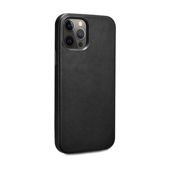 Husa pentru iPhone 12 Pro, iPhone 12, cu Magsafe, din piele naturala, protectie full body, back cover, iCarer Wild horse, Negru Husa pentru iPhone 12 Pro, iPhone 12, cu Magsafe, din piele naturala, protectie full body, back cover, iCarer Wild horse, Negru