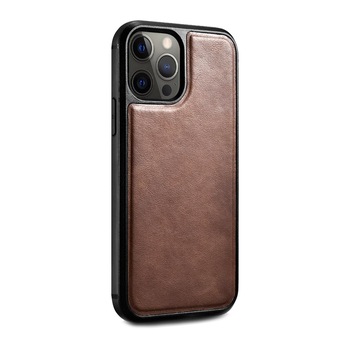 Husa pentru iPhone 12 Pro Max, iCarer Oil Wax, slim din piele naturala, protectie completa rama, back cover, culoare Maro coffee Husa pentru iPhone 12 Pro Max, iCarer Oil Wax, slim din piele naturala, protectie completa rama, back cover, culoare Maro coffee