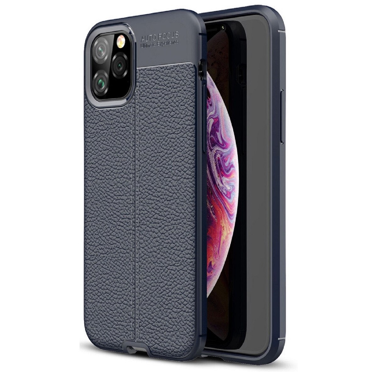 Husa Premium Antisoc model tip Piele AutoFocus , compatibila cu iPhone 11 , Albastru