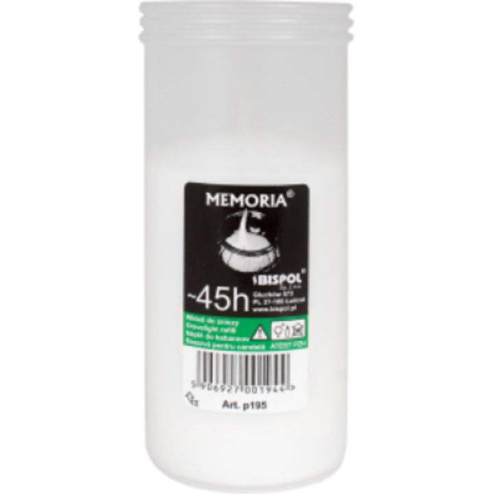 Свещ P195, Ела, Пластмаса, Бяла