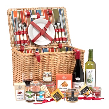 Cos cadou Pique Nique Chic cu terine, vin si dulciuri frantuzesti pentru Sarbatori, Ducs de Gascogne, 13 produse Cos cadou Pique Nique Chic cu terine, vin si dulciuri frantuzesti pentru Sarbatori, Ducs de Gascogne, 13 produse