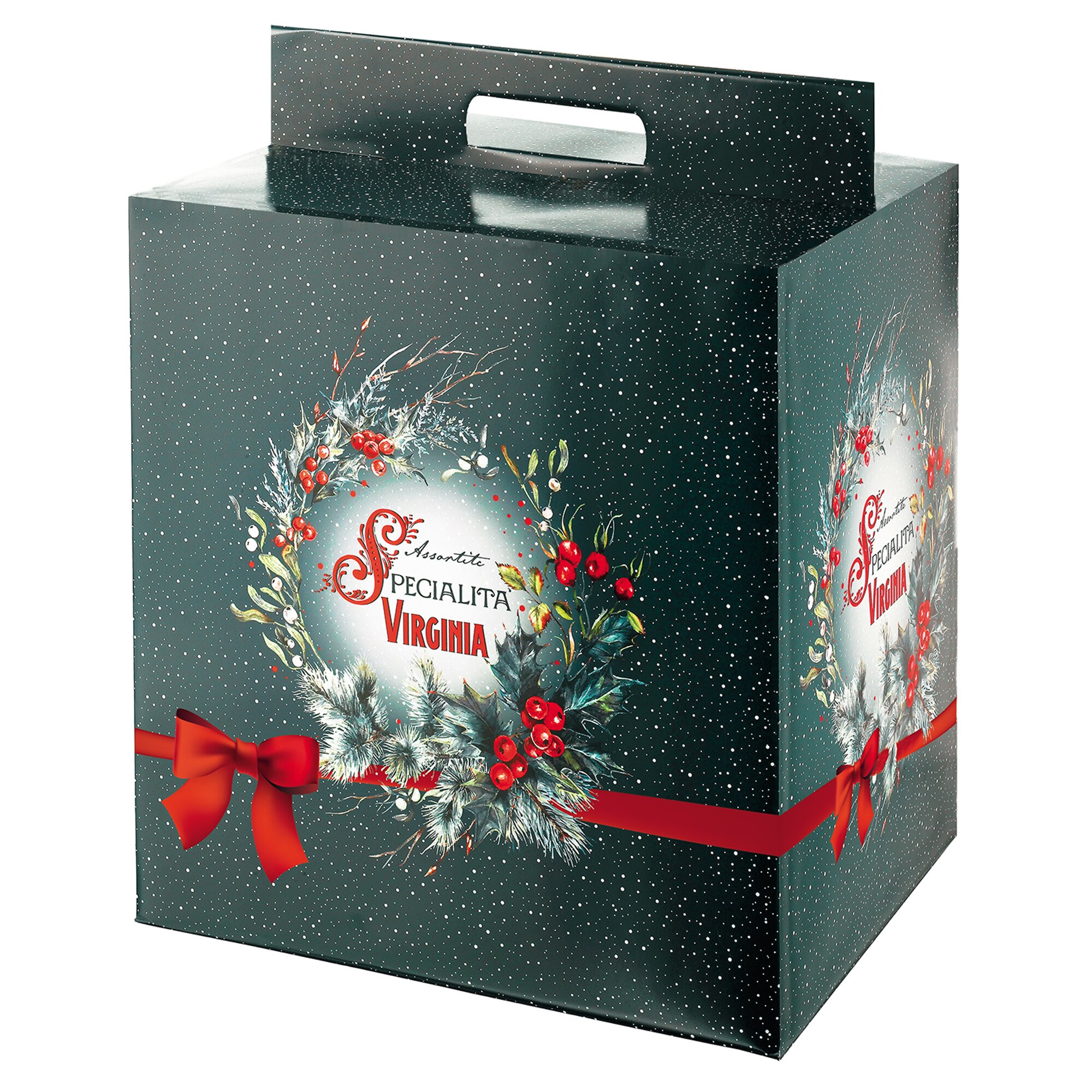 Pachet cadou Holy Amaretti Virginia: Panettone, Biscuiti Amaretti moi, Moscato spumant, 1950 g