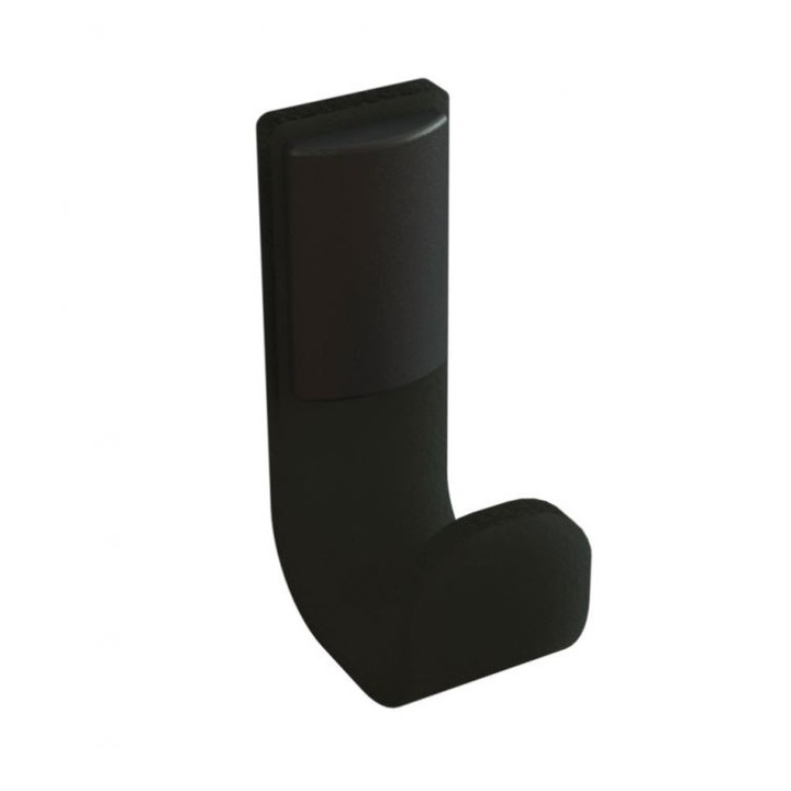 Cuier baie cu o agatatoare, Pellet, negru mat