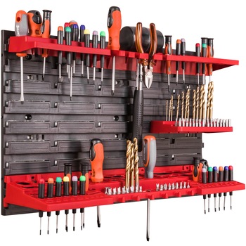Sistem Depozitare Raft de Perete, 58x78 cm, Suport pentru Unelte, Raft extensibil, Rosu Sistem Depozitare Raft de Perete, 58x78 cm, Suport pentru Unelte, Raft extensibil, Rosu