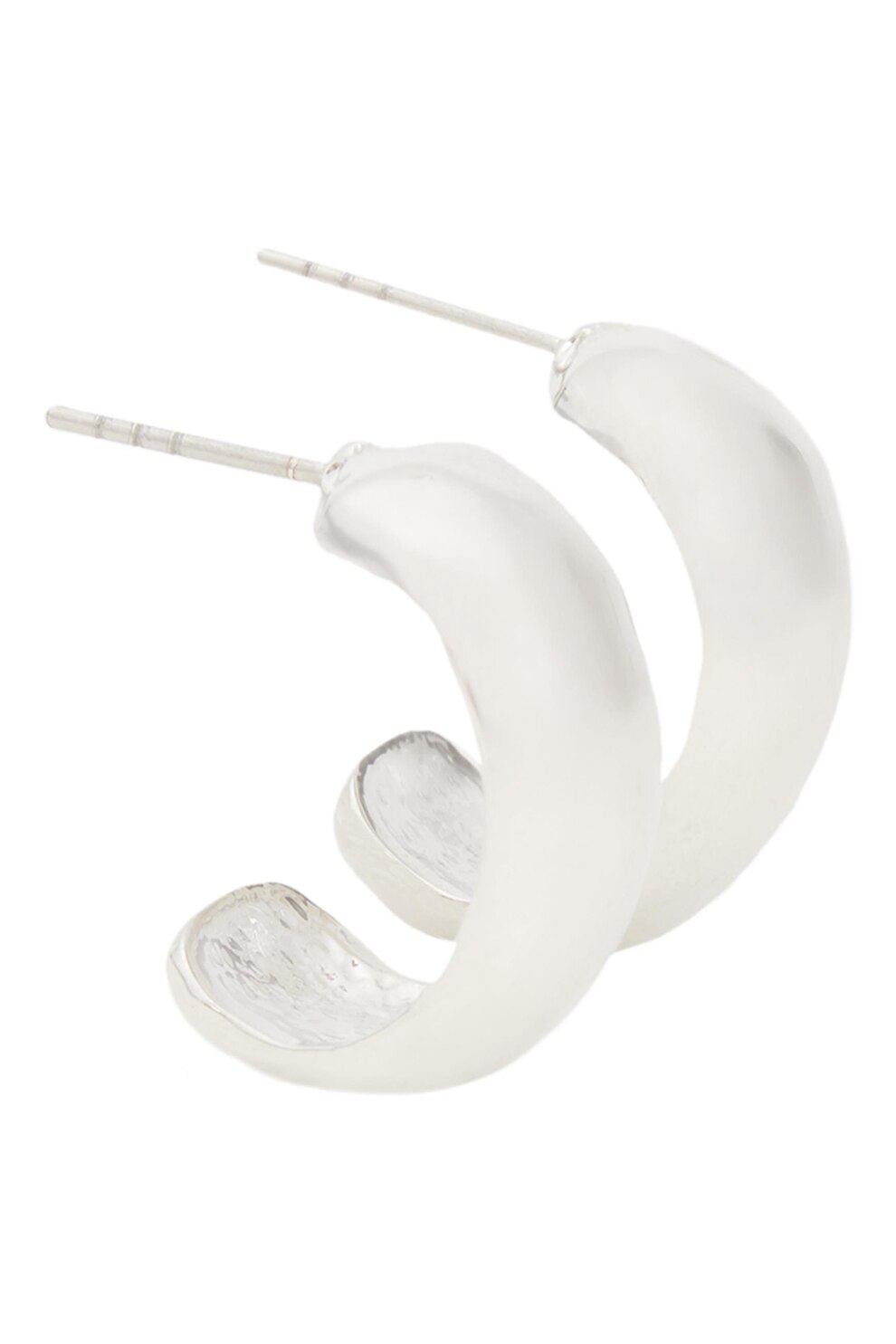 PARFOIS, Cercei in forma de semi-cerc, Argintiu