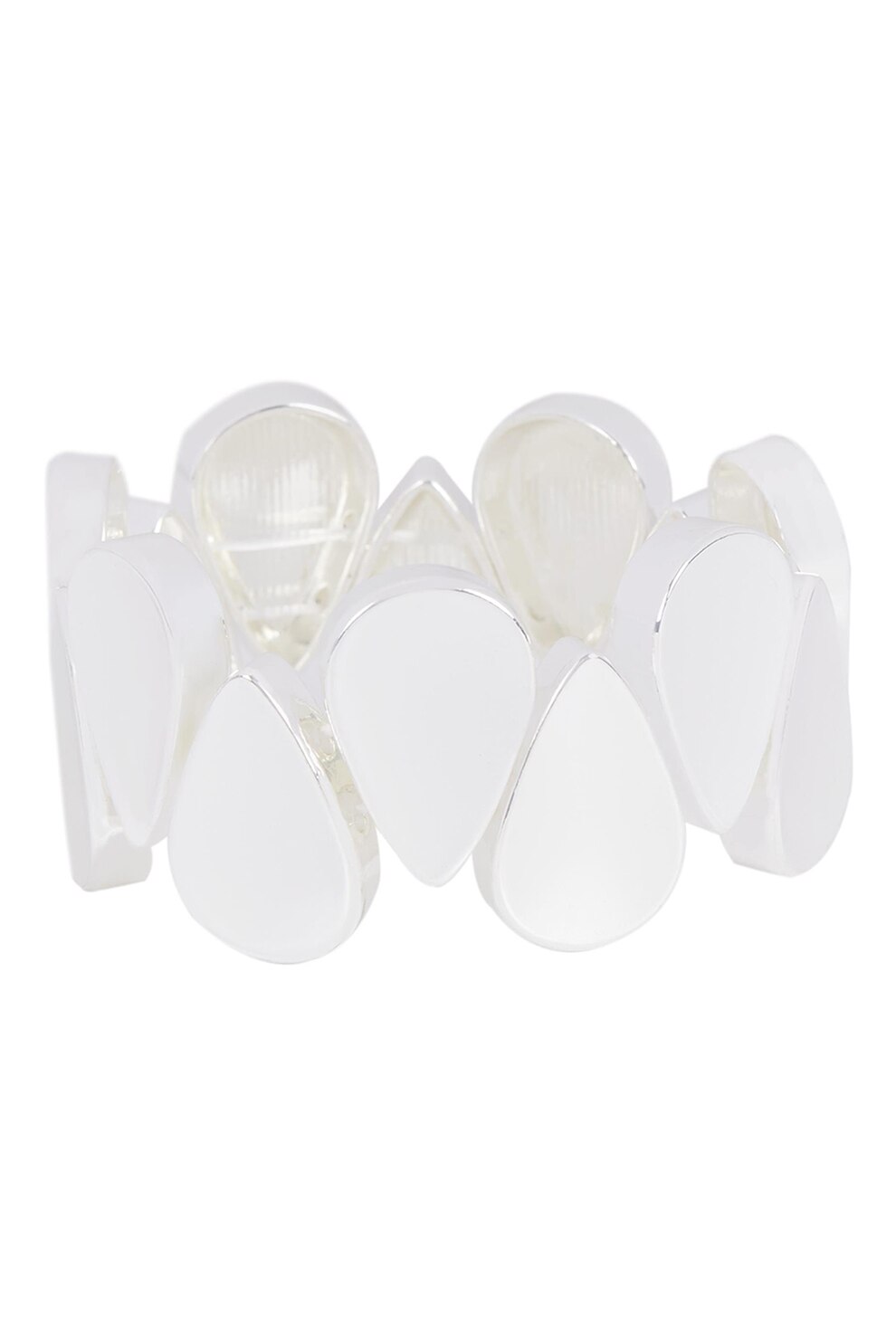 PARFOIS, Bratara elastica cu model geometric, Argintiu