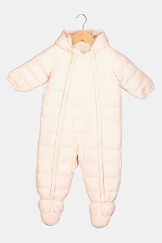 United Colors of Benetton, Salopeta de iarna cu vatelina si aspect matlasat, Piersica United Colors of Benetton, Salopeta de iarna cu vatelina si aspect matlasat, Piersica